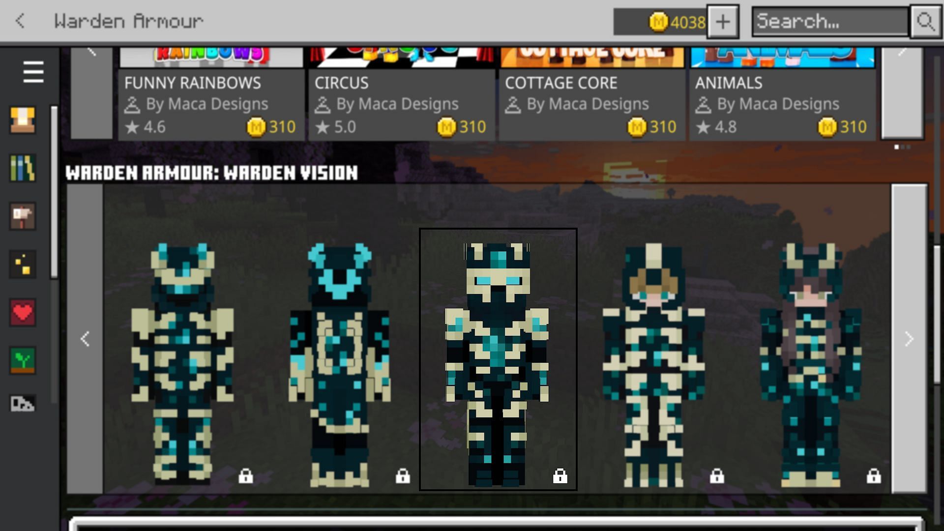 The Warden Vision skin is perfect for taking on the Deep Dark. (Image via Mojang)
